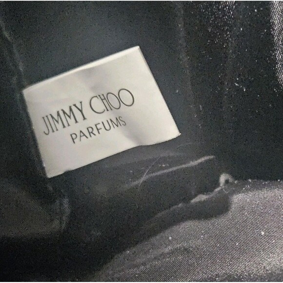 JIMMY CHOO Patent PVC BLACK Glossy XLarge Parfums Tote Bag Metallic Trim - Picture 8 of 9